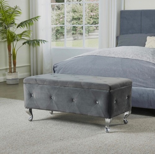 Tufted storage ottoman - ottoman, bench